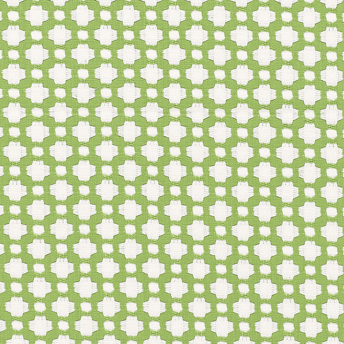 Schumacher Betwixt Leaf/Blanc Fabric Sample 65688