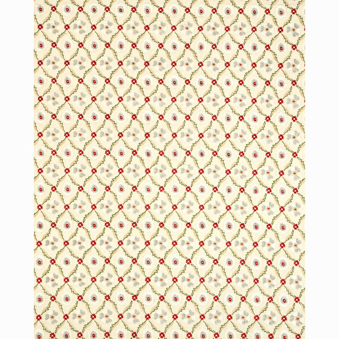 Schumacher Claremont Embroidery Crimson Fabric 65740