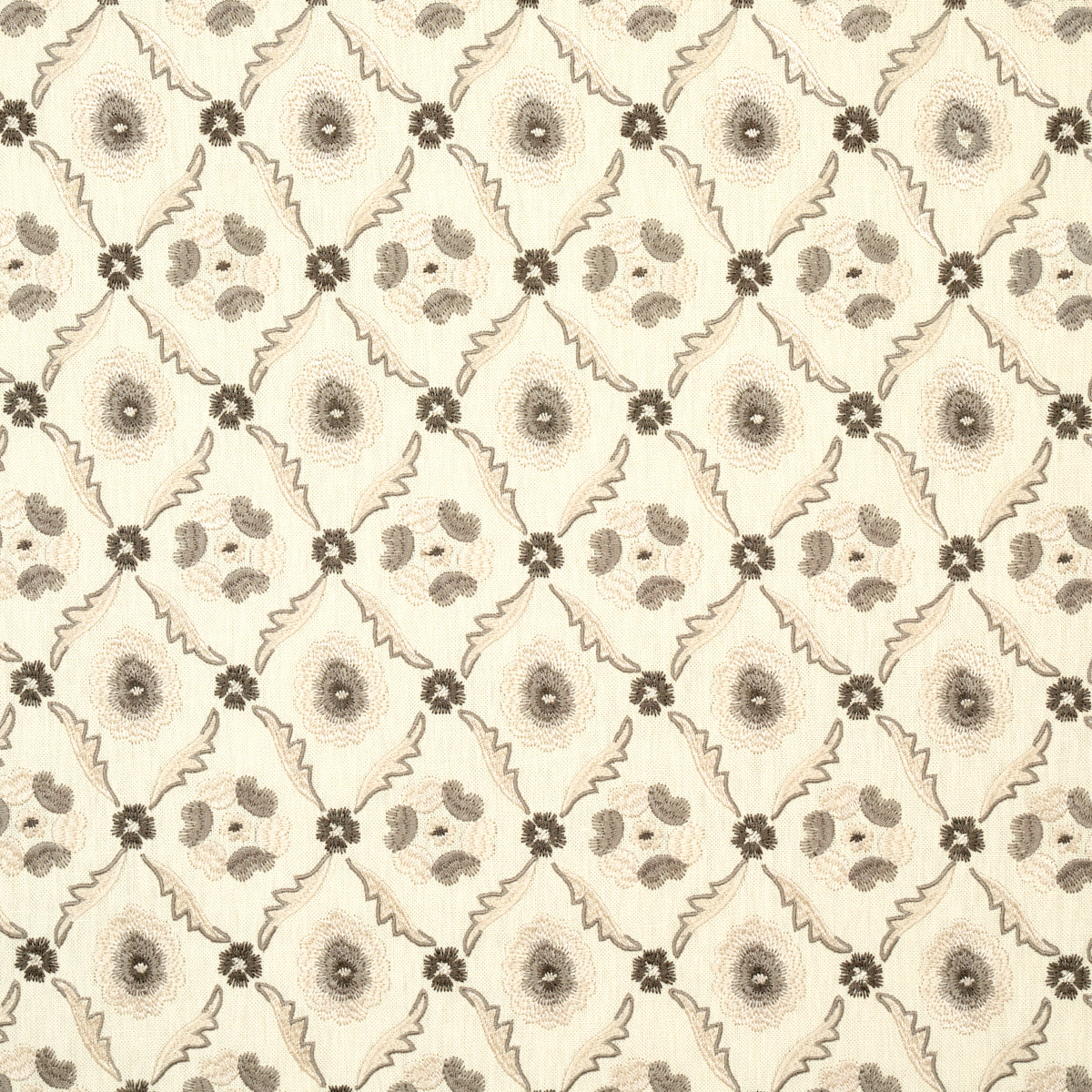 Schumacher Claremont Embroidery Grisaille Fabric Sample 65743