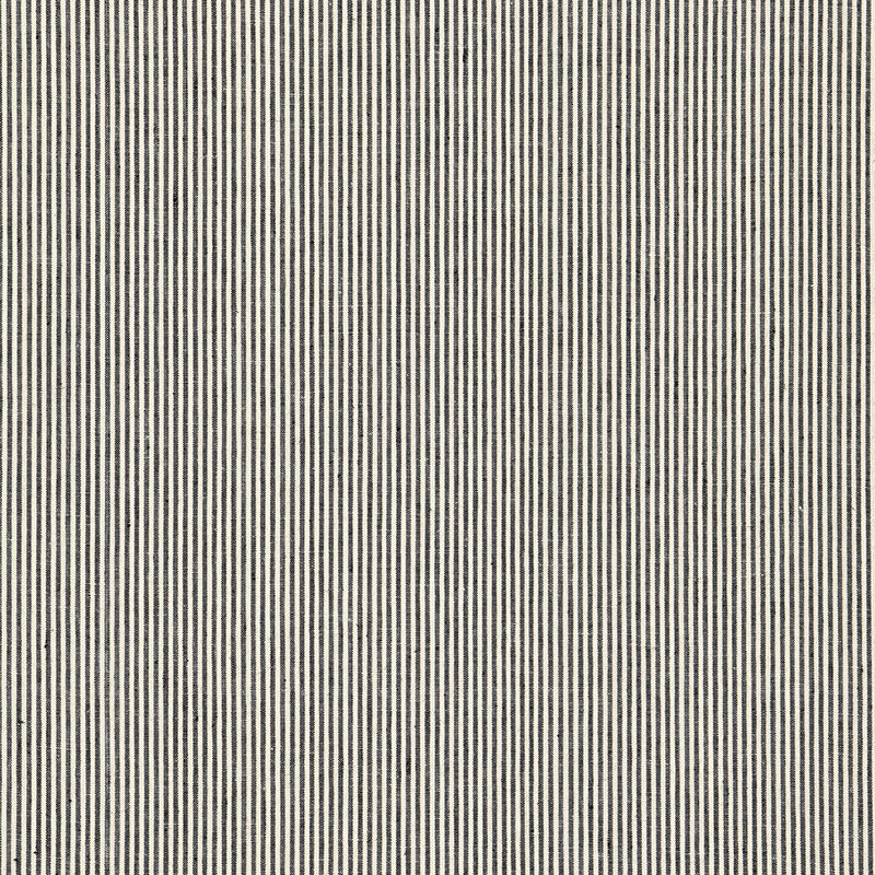 Schumacher Wesley Ticking Stripe Ebony Fabric Sample 65981
