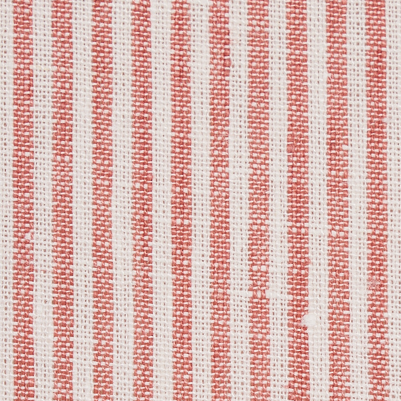 Schumacher Wesley Ticking Stripe Coral Fabric 65988