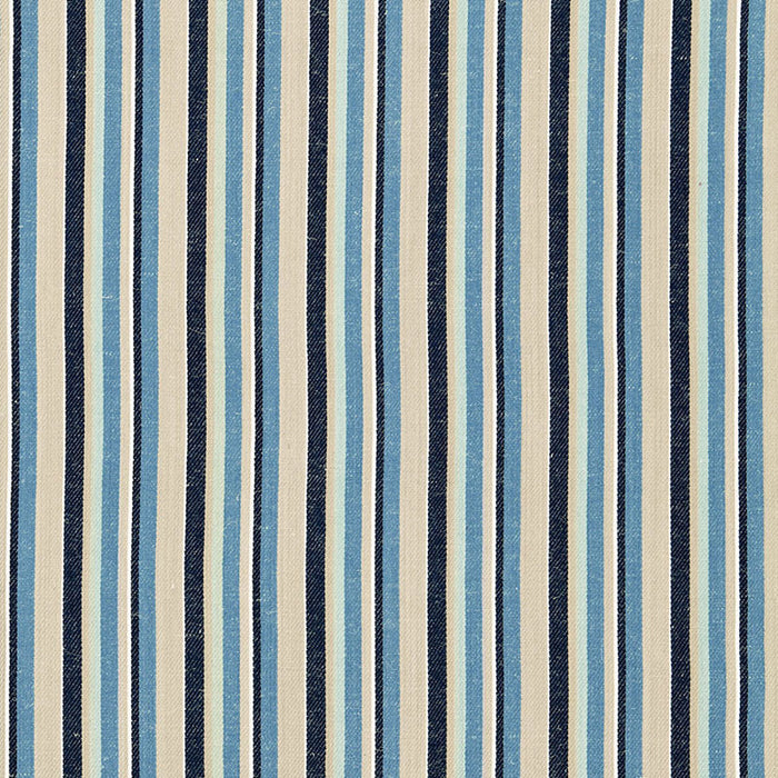 Schumacher Kiawah Stripe Indigo Fabric Sample 66030