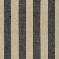 Schumacher Augustin Linen Stripe Ebony / Linen Fabric 66075