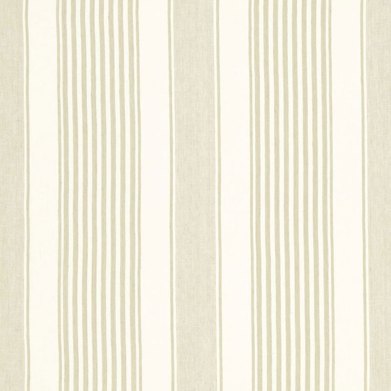 Schumacher Summerville Linen Stripe Dune Fabric Sample 66093