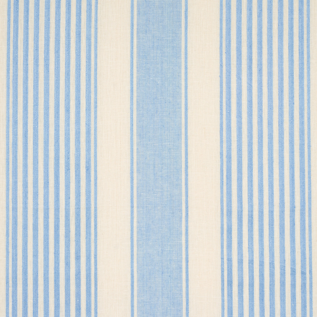 Schumacher Summerville Linen Stripe Sky Fabric Sample 66094