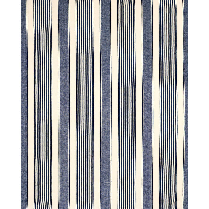 Schumacher Summerville Linen Stripe Navy Fabric 66095