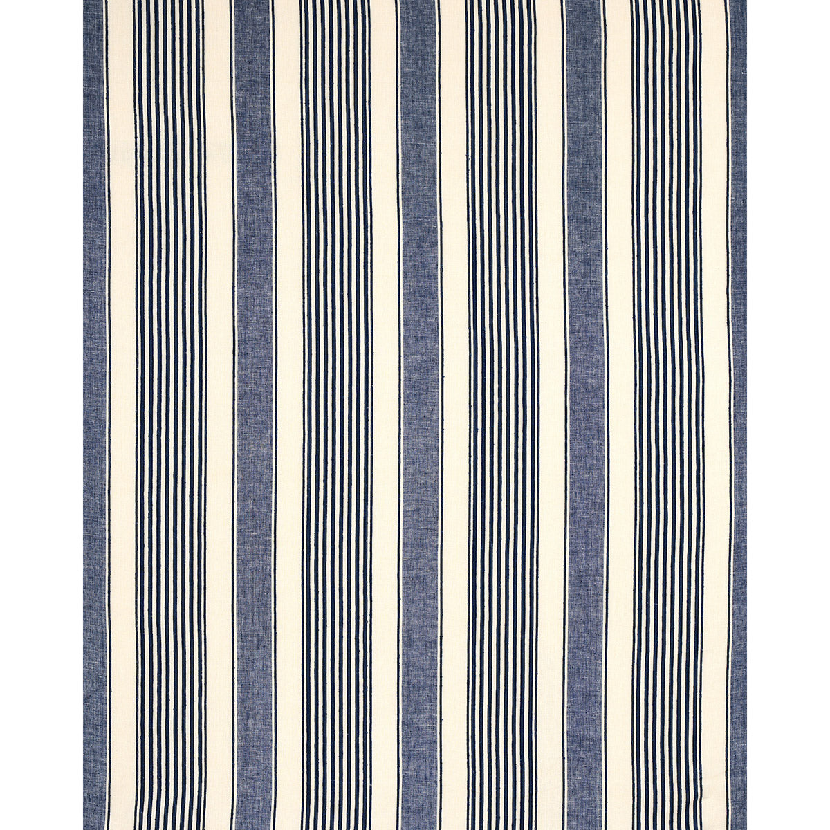 Schumacher Summerville Linen Stripe Navy Fabric Sample 66095