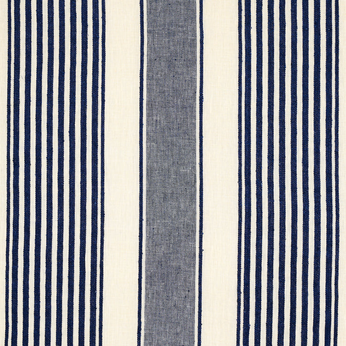 Schumacher Summerville Linen Stripe Navy Fabric 66095