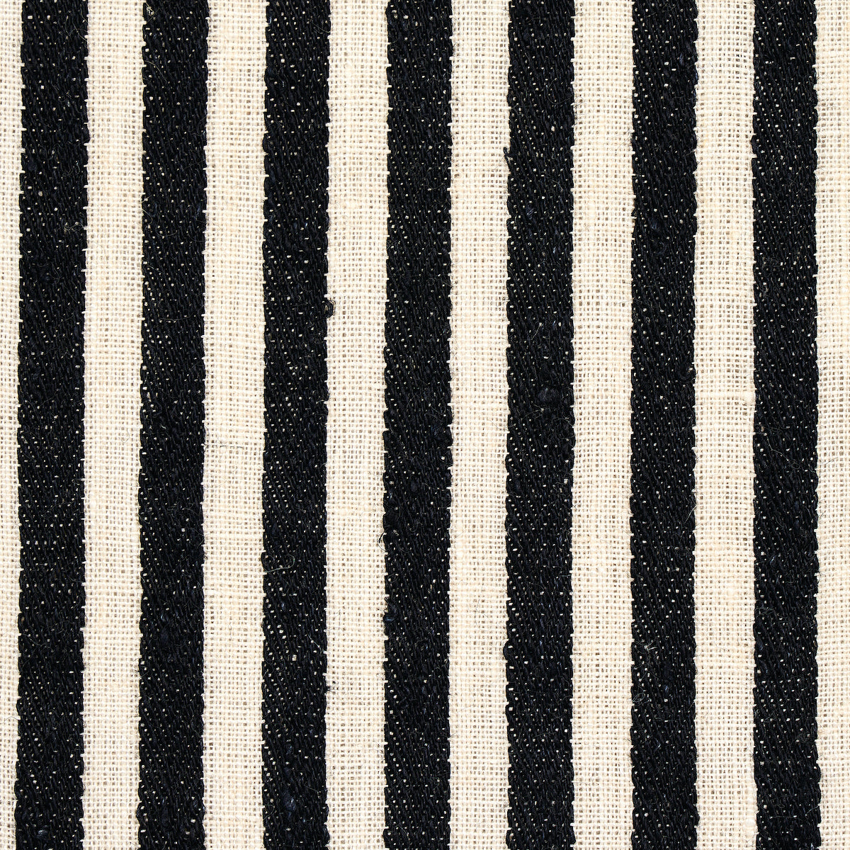 Schumacher Summerville Linen Stripe Black Fabric 66096