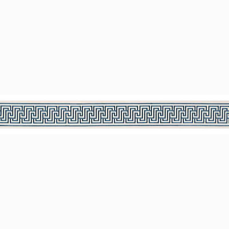 Schumacher Labyrinth Tape Bleu Trim Sample 66143