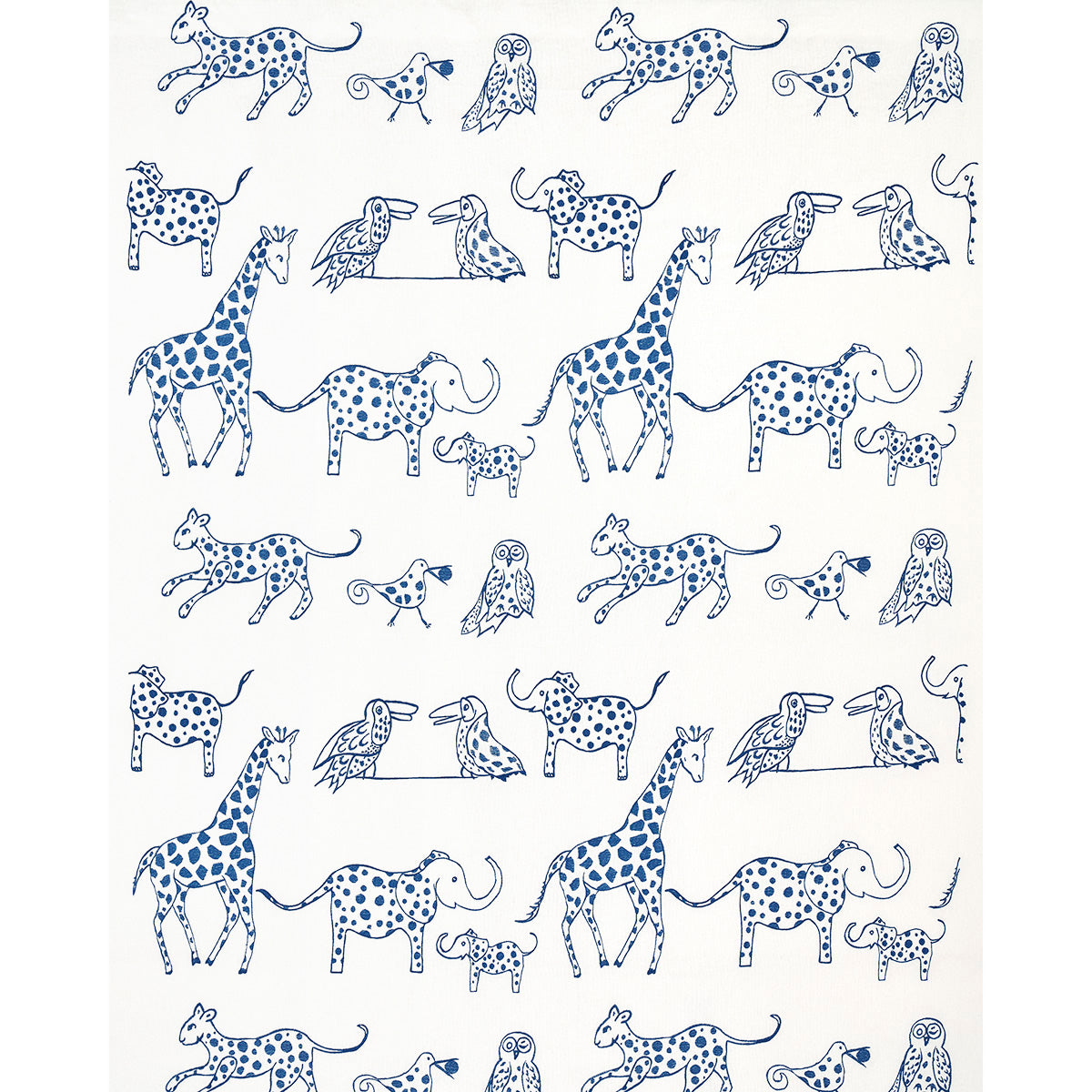 Schumacher Jungle Jubilee Blueberry Fabric Sample 66250
