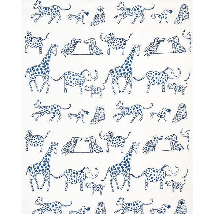 Schumacher Jungle Jubilee Blueberry Fabric Sample 66250