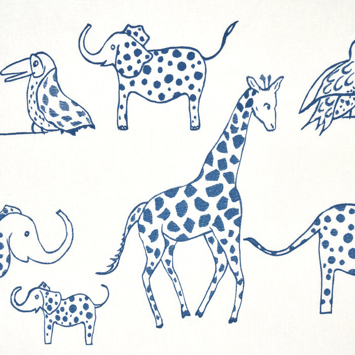 Schumacher Jungle Jubilee Blueberry Fabric Sample 66250