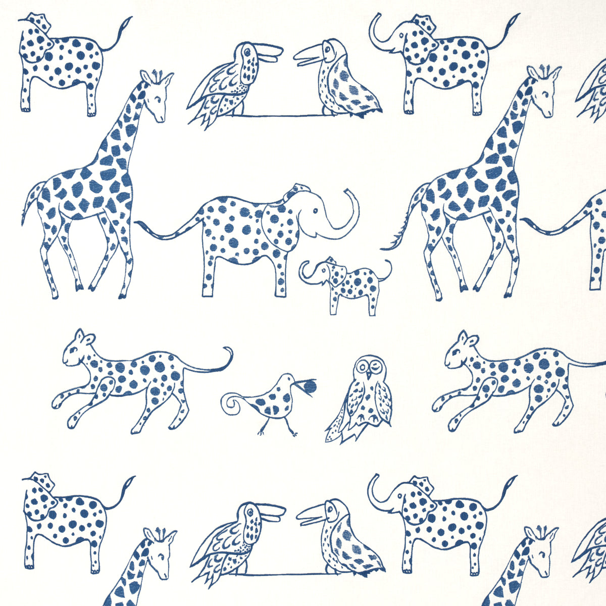 Schumacher Jungle Jubilee Blueberry Fabric Sample 66250