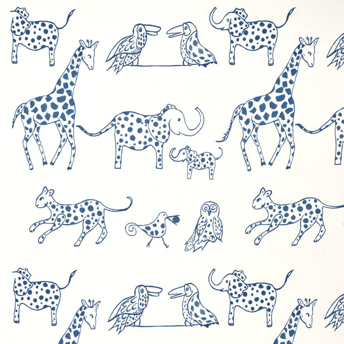 Schumacher Jungle Jubilee Blueberry Fabric Sample 66250