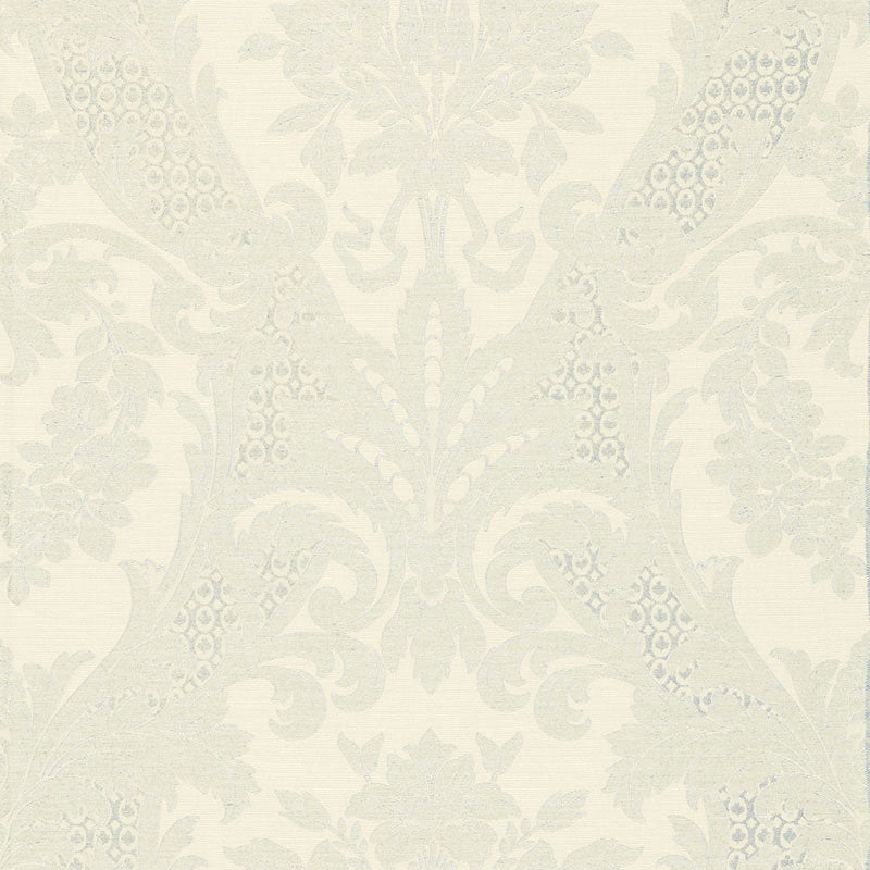 Schumacher Toscana Linen Damask Powder Blue Fabric Sample 66341