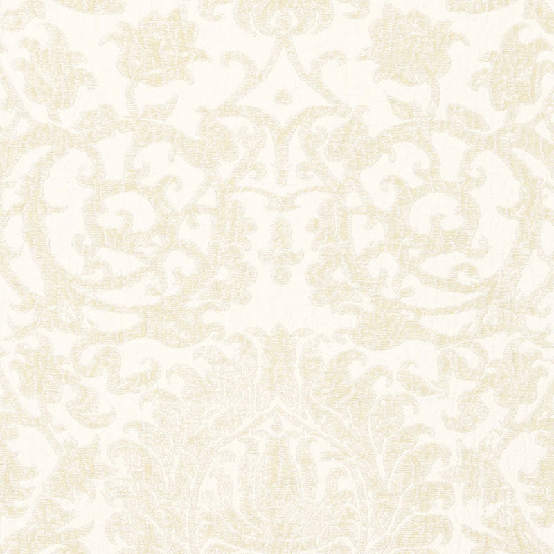 Schumacher Arezzo Linen Damask Champagne Fabric 66362
