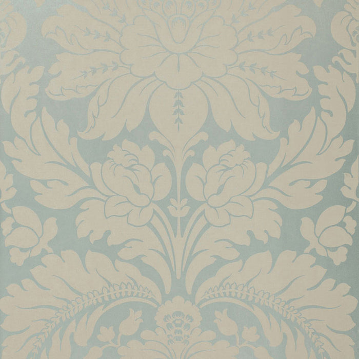 Schumacher Anvers Damask Azure Fabric Sample 66561