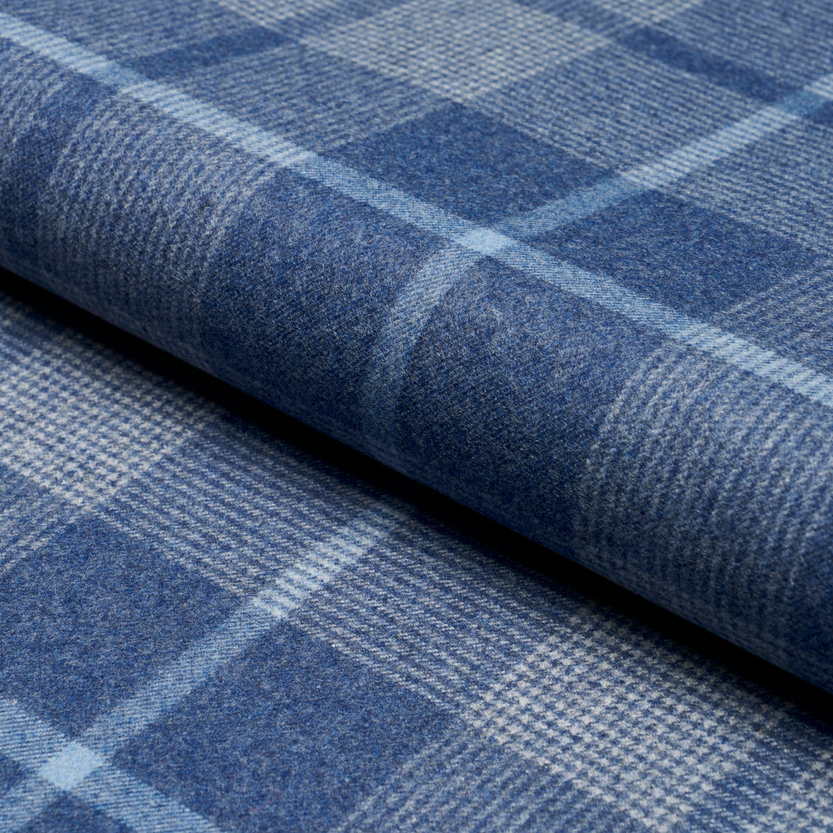 Schumacher Montana Wool Plaid Slate Fabric Sample 66668