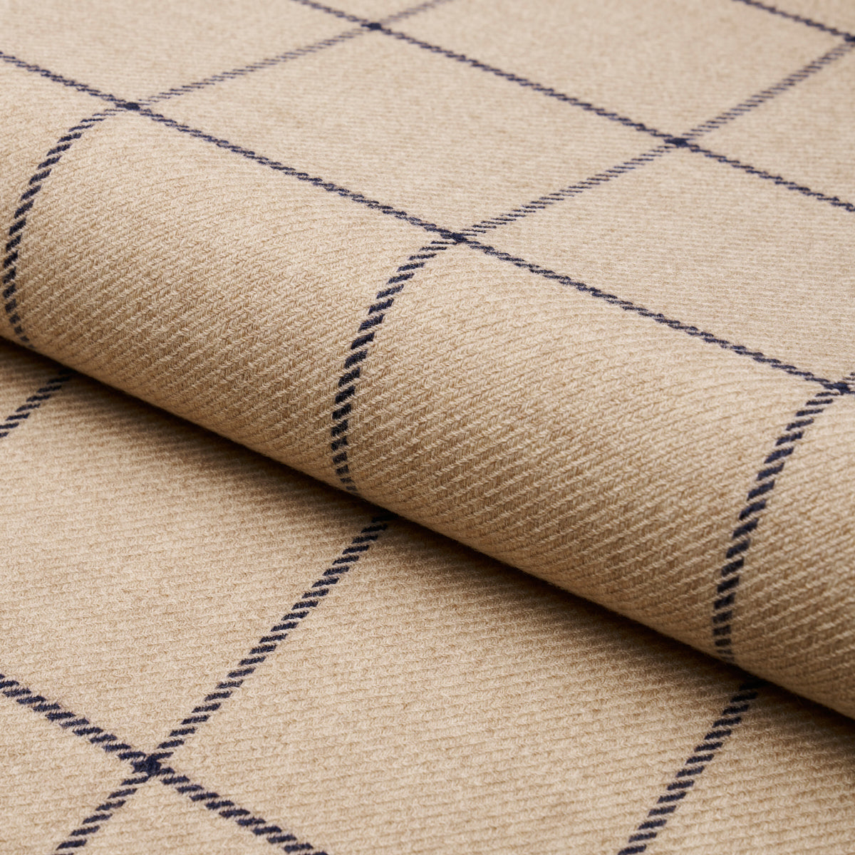 Schumacher Bancroft Wool Plaid Ivory Fabric Sample 66775
