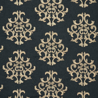 Schumacher Byron Embroidered Wool Charcoal Fabric 66830