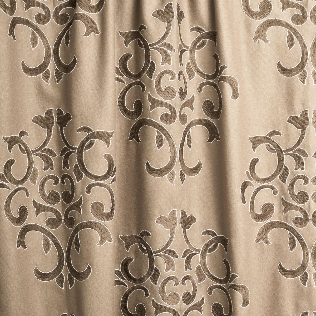 Schumacher Byron Embroidered Wool Buckskin Fabric 66831