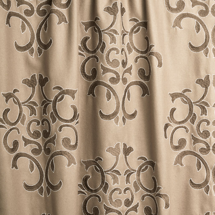 Schumacher Byron Embroidered Wool Buckskin Fabric Sample 66831