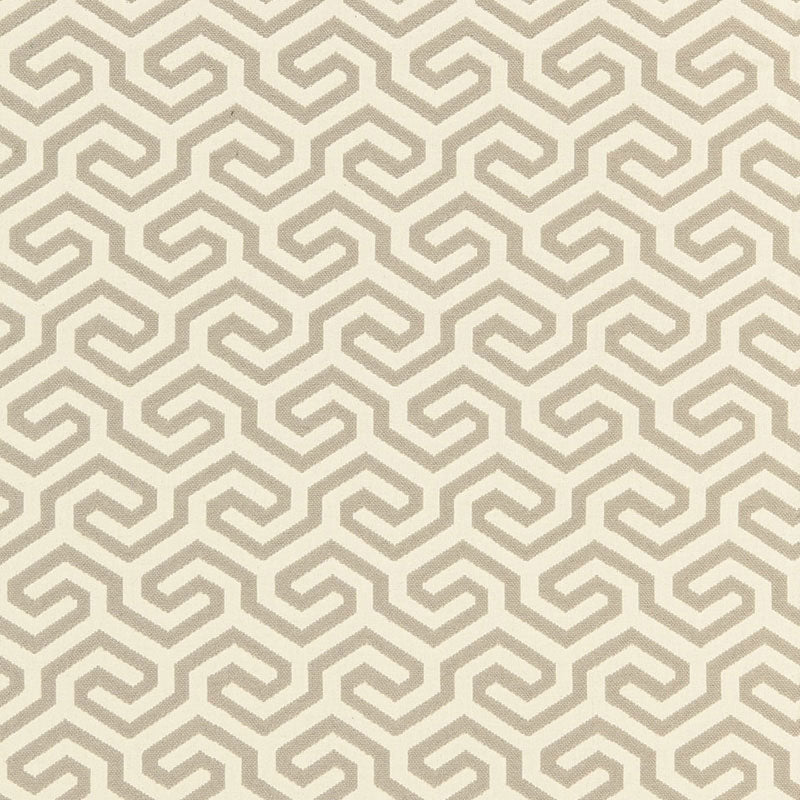 Schumacher Ming Fret Flax Fabric Sample 66882