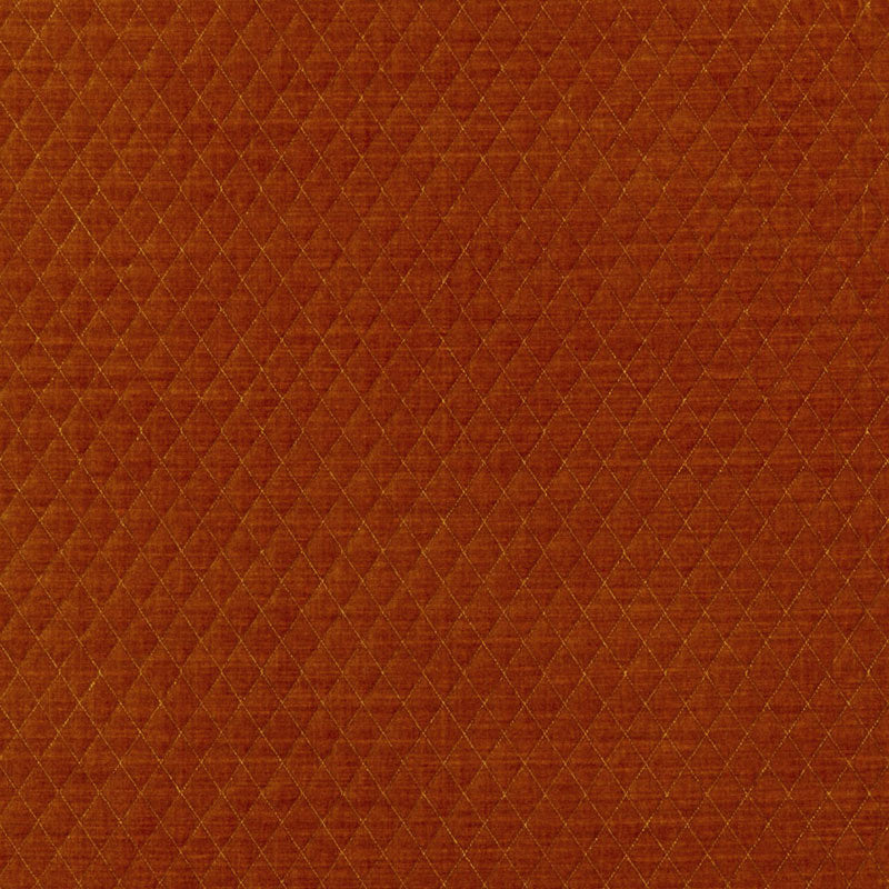 Schumacher Paley Quilted Velvet Chinese Orange Fabric Sample 66925