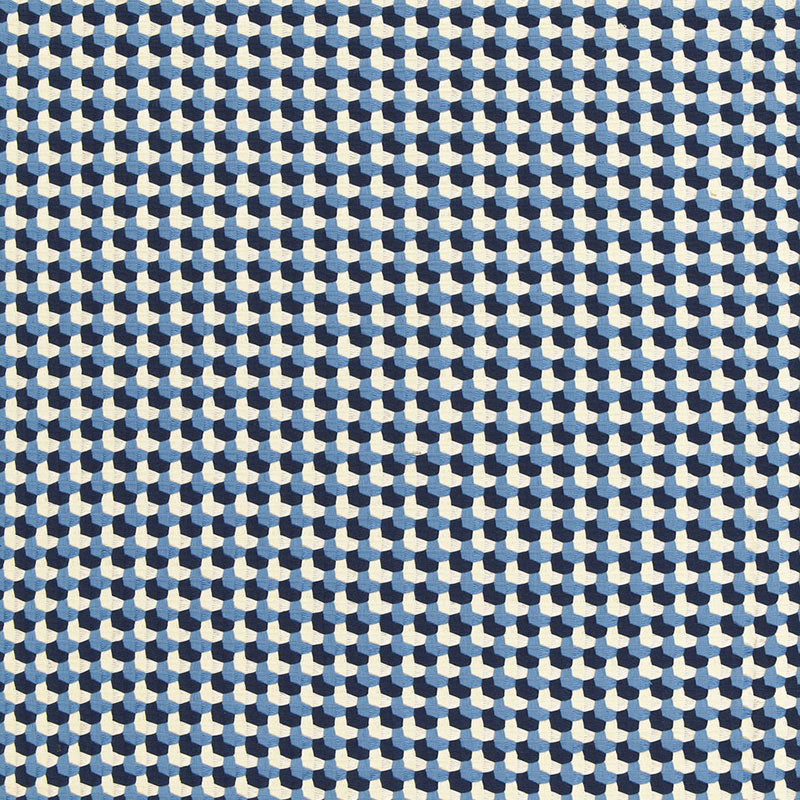Schumacher Crosstown Weave Navy Fabric 67101