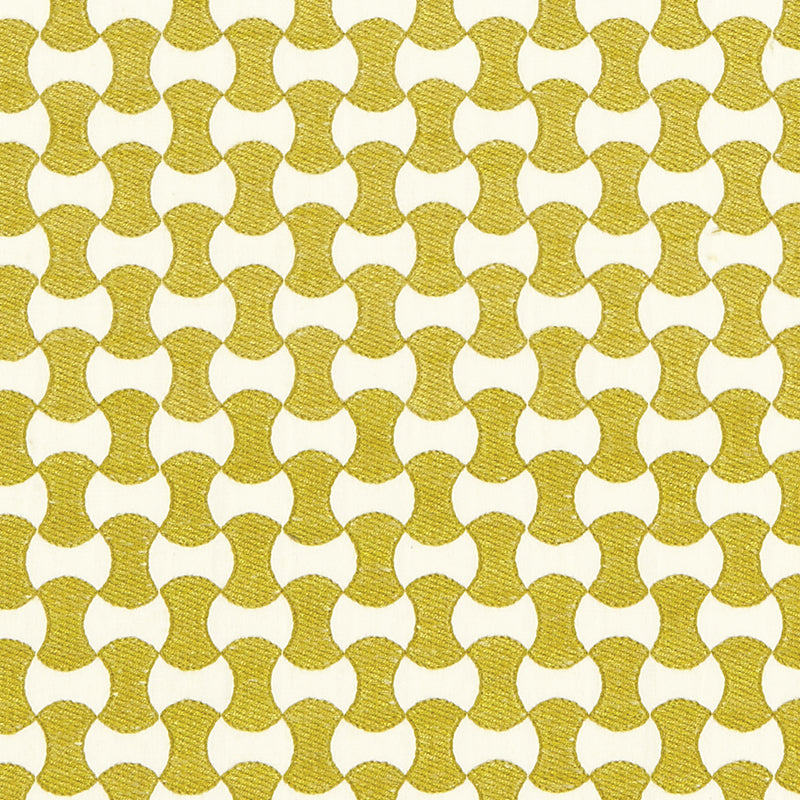 Schumacher Nolita Embroidery Citron Fabric Sample 67113