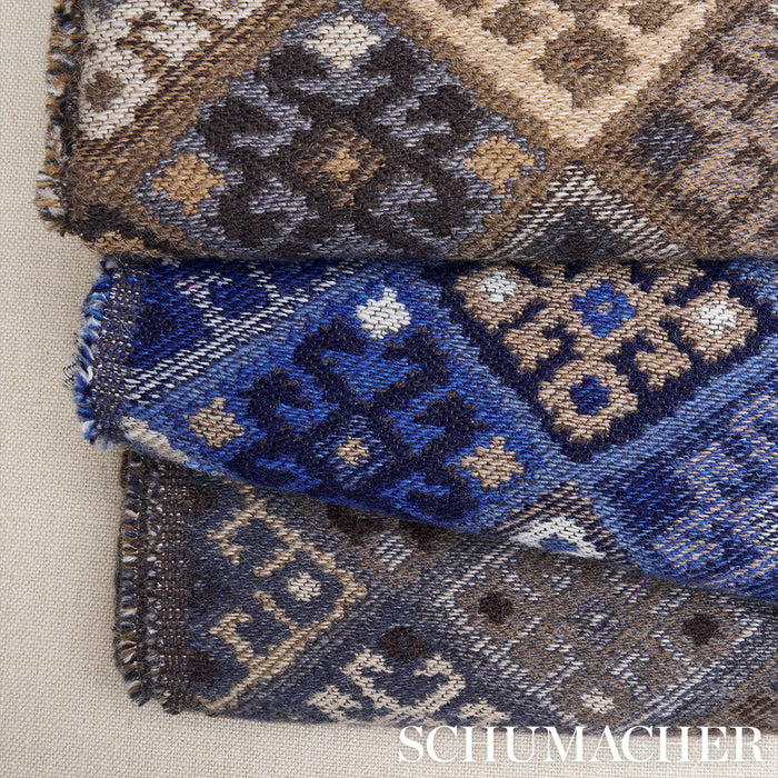 Schumacher Kilim Weave Denim Fabric 67141
