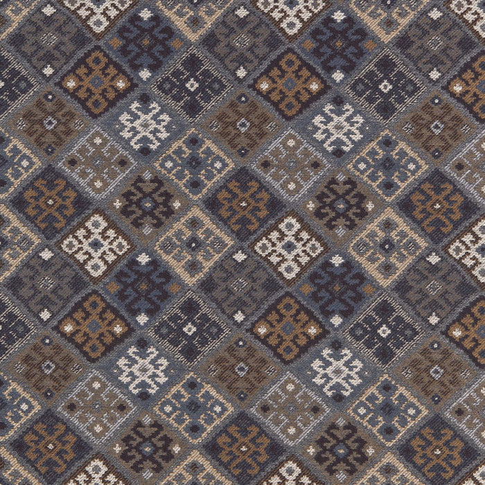 Schumacher Kilim Weave Denim Fabric Sample 67141