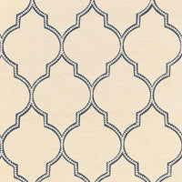 Schumacher Algiers Embroidery Indigo Fabric 67330