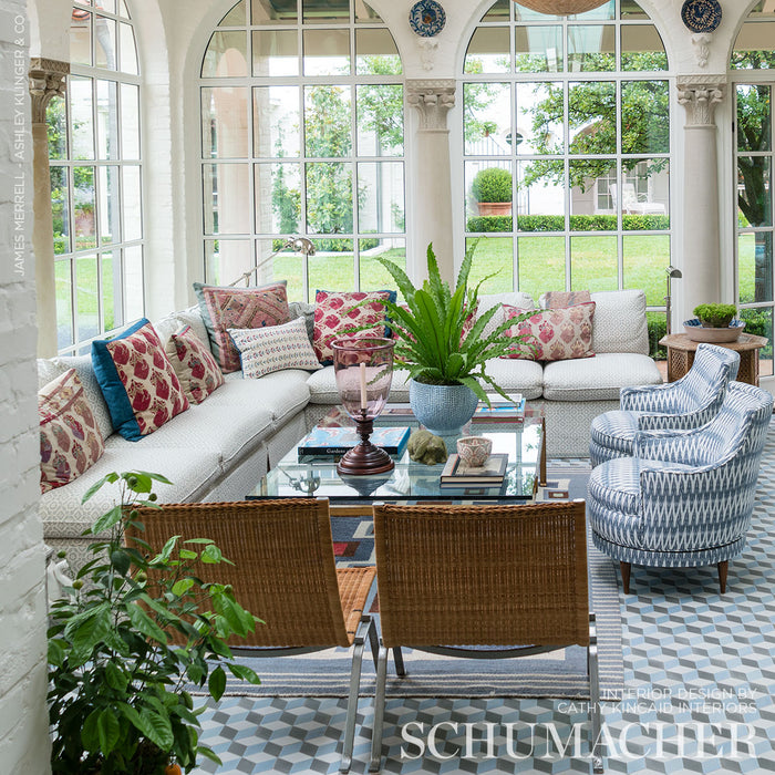 Schumacher Kilimanjaro Ikat Denim Fabric Sample 67492