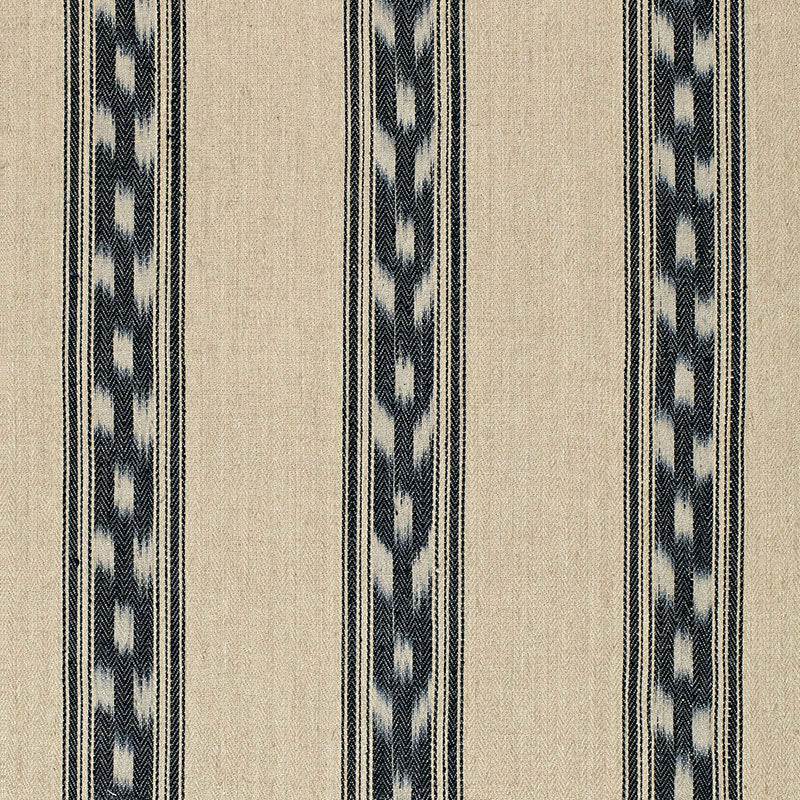 Schumacher Mojave Ikat Stripe Ebony Fabric Sample 67510