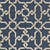 Schumacher Cordoba Embroidery Indigo Fabric 67570