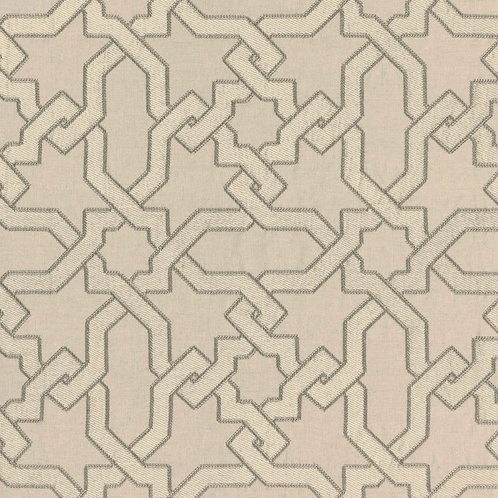Schumacher Cordoba Embroidery Stone Fabric Sample 67571