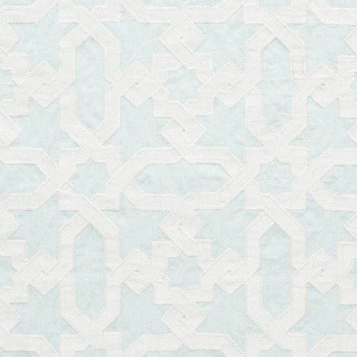 Schumacher Cordoba Embroidery Mist Fabric Sample 67573