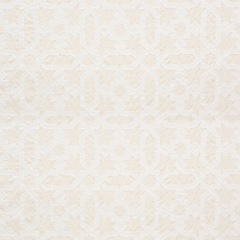 Schumacher Cordoba Embroidery Linen Fabric Sample 67574