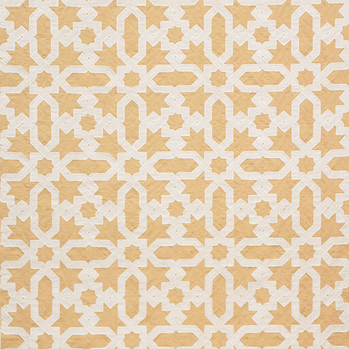 Schumacher Cordoba Embroidery Ochre Fabric Sample 67575