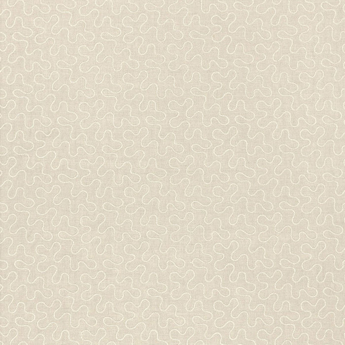 Schumacher Meander Embroidery Linen Fabric Sample 67601
