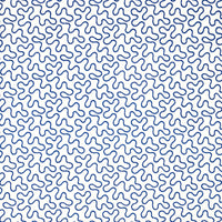 Schumacher Meander Embroidery Blue On Ivory Fabric 67603