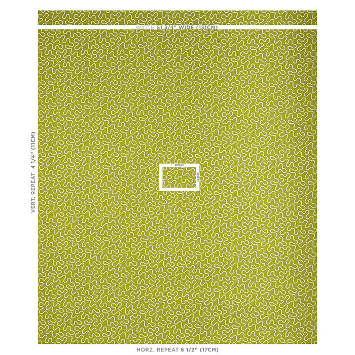 Schumacher Meander Embroidery Leaf Fabric 67604