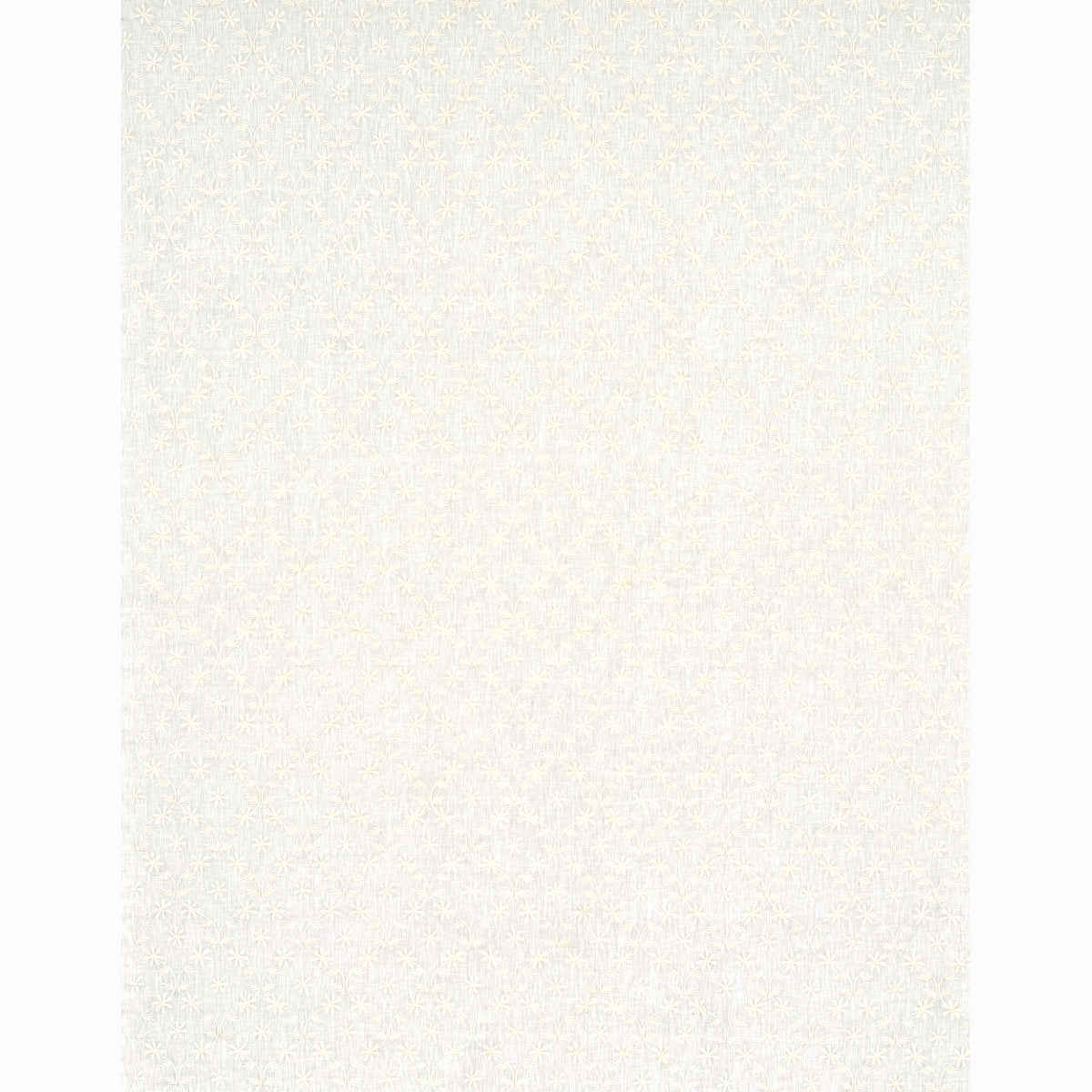 Schumacher Cellini Embroidered Sheer Ivory Fabric 67620
