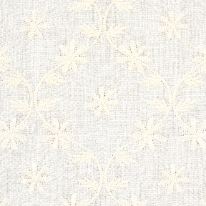 Schumacher Cellini Embroidered Sheer Ivory Fabric 67620