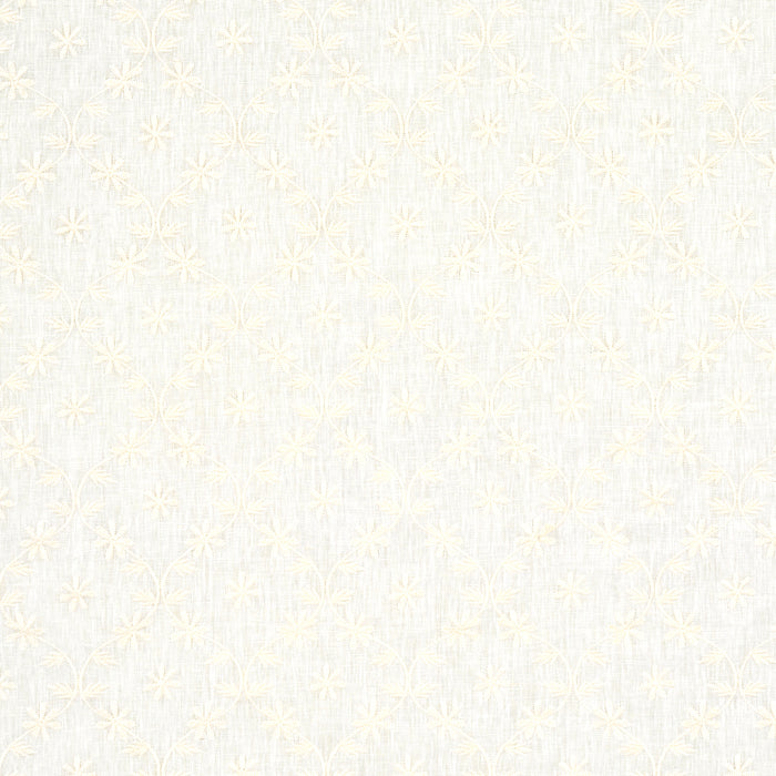 Schumacher Cellini Embroidered Sheer Ivory Fabric 67620