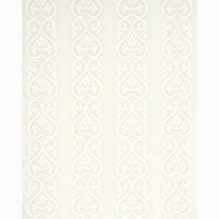 Schumacher Medici Embroidered Sheer Blanc Fabric 67640