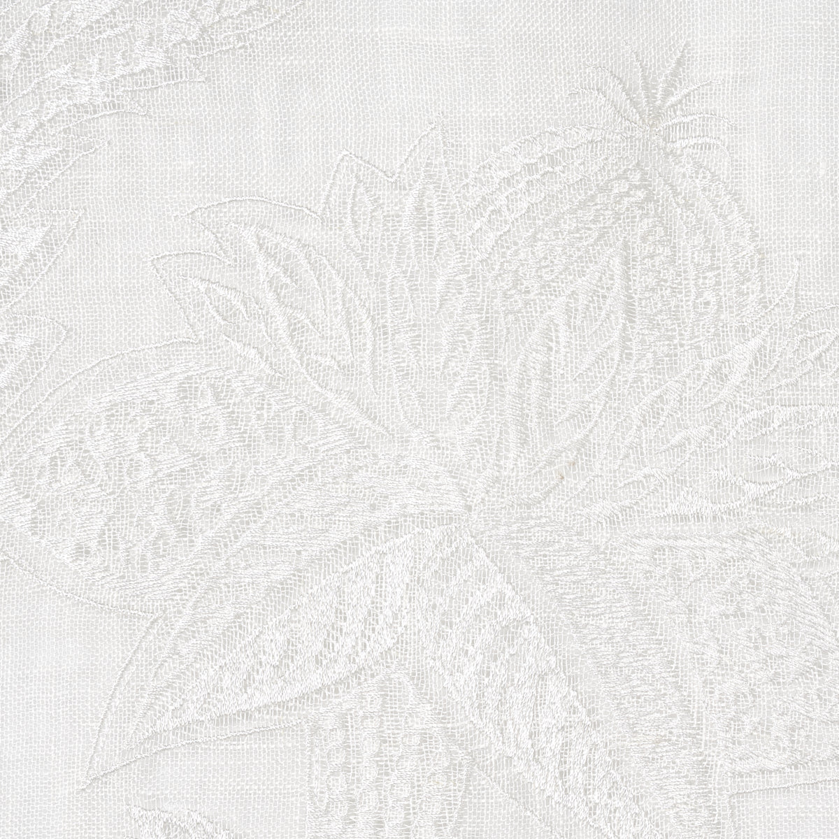 Schumacher Gabriella Embroidered Sheer Ivory Fabric 67700
