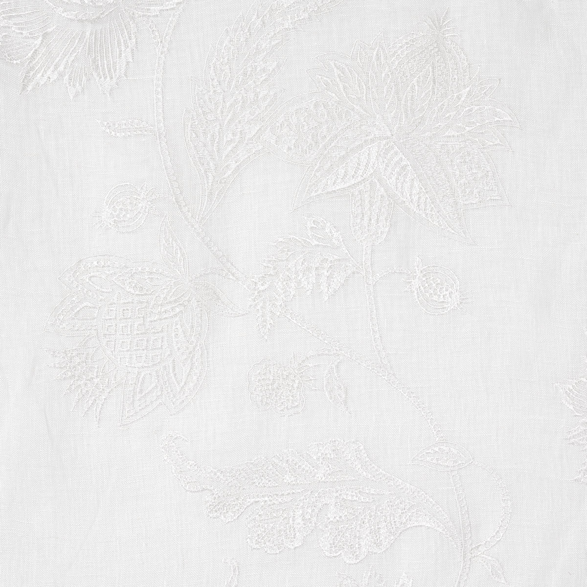 Schumacher Gabriella Embroidered Sheer Ivory Fabric 67700